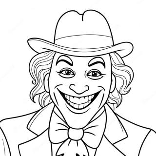 Pagina Para Colorear De Un Joker Divertido Con Una Gran Sonrisa 682-547