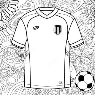 Pagina Para Colorear De Diseno De Camiseta De Futbol Colorida 68423-56426