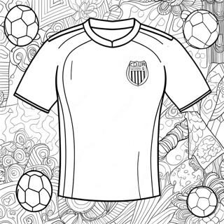 Pagina Para Colorear De Diseno De Camiseta De Futbol Colorida 68423-56427