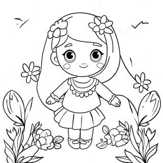 Pagina Para Colorear De La Linda Mia Con Flores 68503-56498