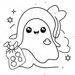 Fantasma Kawaii Bonito Páginas Para Colorear