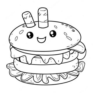 Gato Hamburguesa Páginas Para Colorear