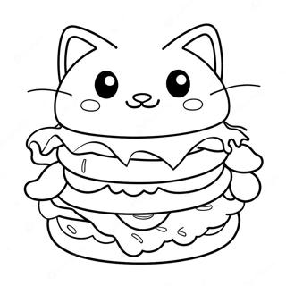 Pagina Para Colorear De La Hamburguesa De Gato 68552-56526