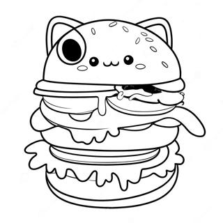 Pagina Para Colorear De La Hamburguesa De Gato 68552-56527