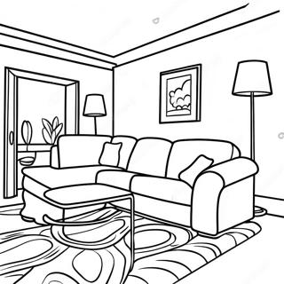 Pagina Para Colorear De Sofa Acogedor En La Sala 68734-56667