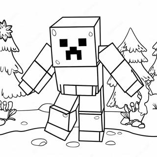 Golem De Nieve De Minecraft Páginas Para Colorear