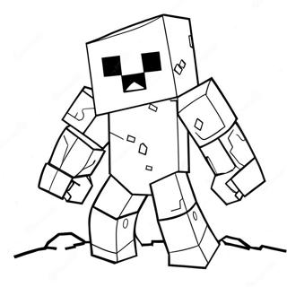 Pagina Para Colorear Del Lindo Golem De Nieve De Minecraft 68824-56737