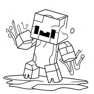 Pagina Para Colorear Del Lindo Golem De Nieve De Minecraft 68824-56739