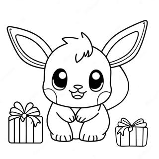 Eevee Navidad Páginas Para Colorear