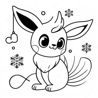 Pagina Para Colorear De Eevee Con Copos De Nieve 68964-56849