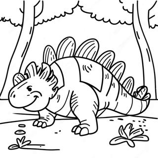 Pagina Para Colorear De Dimetrodon Colorido En Un Bosque 69024-56895