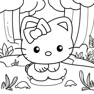 Pagina Para Colorear De Hello Kitty Explorando Un Bosque Magico 6915-5622