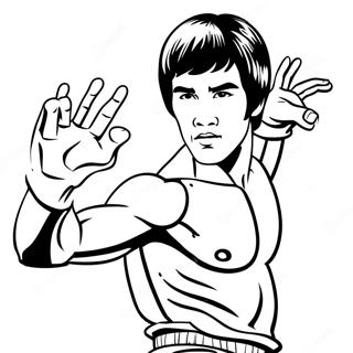 Pagina Para Colorear De Bruce Lee En Pose De Accion 69333-57142