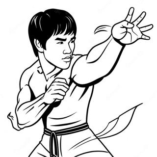 Pagina Para Colorear De Bruce Lee En Pose De Accion 69333-57143