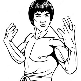 Pagina Para Colorear De Bruce Lee En Pose De Accion 69333-57144