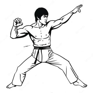 Pagina Para Colorear De Bruce Lee En Una Patada Iconica 69334-57148