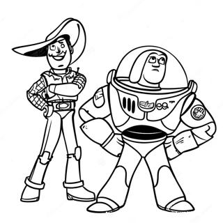 Pagina Para Colorear De La Aventura De Woody Y Buzz Lightyear 6945-5645