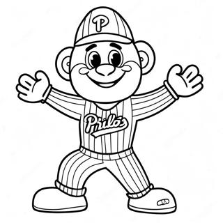 Pagina Para Colorear De La Divertida Mascota De Los Phillies Bailando 69544-57290