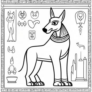 Pagina Para Colorear De Anubis Con Jeroglificos 69584-57345