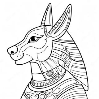 Pagina Para Colorear De Anubis Con Jeroglificos 69584-57346