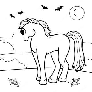 Caballo De Halloween Páginas Para Colorear