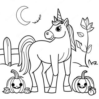 Pagina Para Colorear De Caballo Espeluznante Con Calabaza 69844-57749