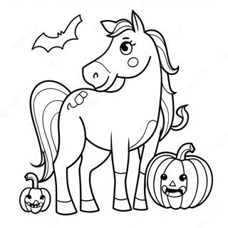 Pagina Para Colorear De Caballo Espeluznante Con Calabaza 69844-57750