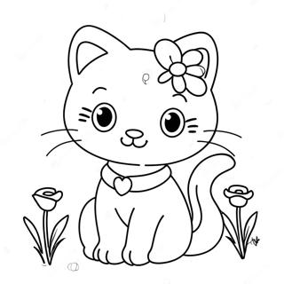 Pagina Para Colorear De Charmmy Kitty Adorable Con Flores 69884-57566