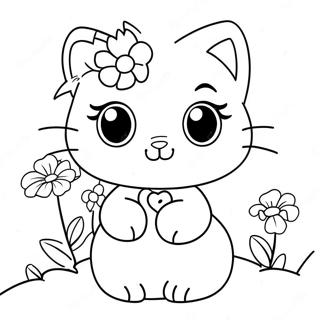 Pagina Para Colorear De Charmmy Kitty Adorable Con Flores 69884-57567