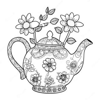 Pagina Para Colorear De Tetera Caprichosa Con Flores 69914 57824