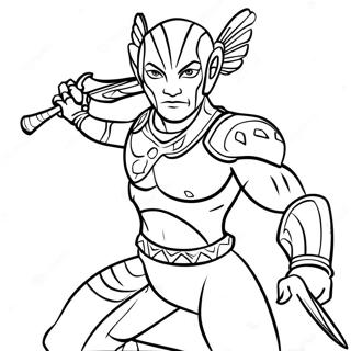 Pagina Para Colorear Del Guerrero Navi En Batalla 69944-57844