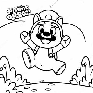 Pagina Para Colorear De Mario Tanooki Saltando En El Aire 69964 57852