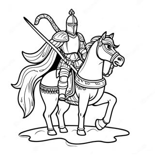 Pagina Para Colorear Del Temible Caballero Negro A Caballo 70024 57908