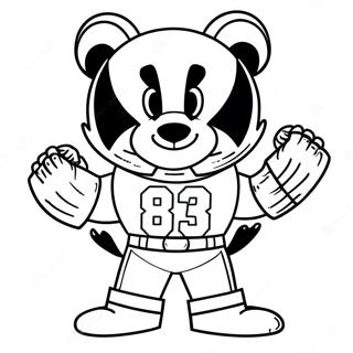 Pagina Para Colorear De Bucky Badger En Uniforme Deportivo 70114-57981