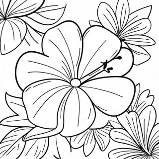 Pagina Para Colorear De Hibisco Tropical 7045-5736