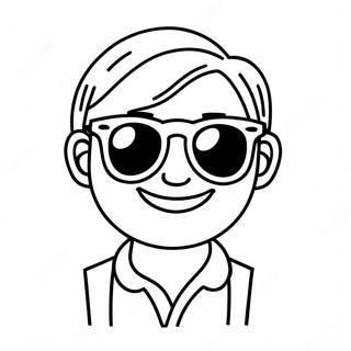 Pagina Para Colorear De Un Bitmoji Divertido Con Gafas De Sol 70494-58281