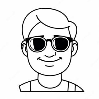 Pagina Para Colorear De Un Bitmoji Divertido Con Gafas De Sol 70494-58282