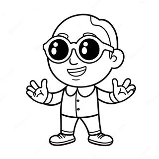 Pagina Para Colorear De Un Bitmoji Divertido Con Gafas De Sol 70494-58283