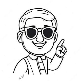 Pagina Para Colorear De Un Bitmoji Divertido Con Gafas De Sol 70494-58284