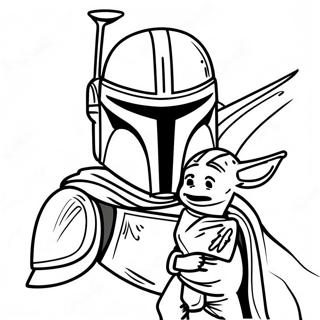 Pagina Para Colorear De Mandalorian Con Baby Yoda 70624-58381