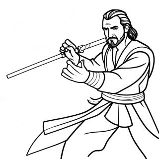 Pagina Para Colorear Duelo De Sables De Luz De Qui Gon Jinn 70754-58497