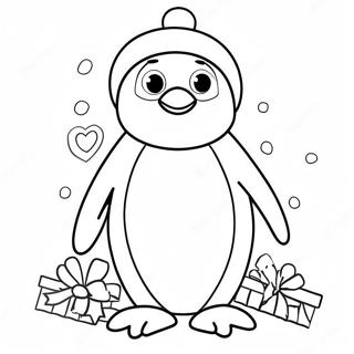 Pagina Para Colorear De Pinguino Navideno 70823-58530