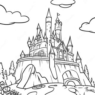 Pagina Para Colorear Del Encantador Castillo De Disney De Thomas Kinkade 70944-58647