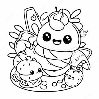 Comida Chibi Páginas Para Colorear