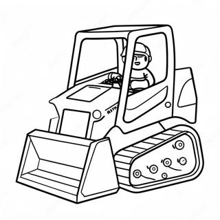 Pagina Para Colorear De Skid Steer Lindos Con Cara De Caricatura 7105-5783