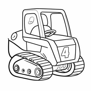 Pagina Para Colorear De Skid Steer Lindos Con Cara De Caricatura 7105-5784