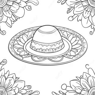 Pagina Para Colorear De Sombrero Colorido Con Flores 71324-58951