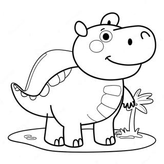 Pagina Para Colorear De Peppa Pig Dinosaurio 71393-58996