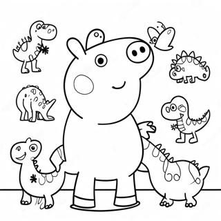 Pagina Para Colorear De Peppa Pig Con Dinosaurios Coloridos 71394-59002