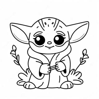 Pagina Para Colorear De Baby Yoda Como Conejo De Pascua 71723-59263